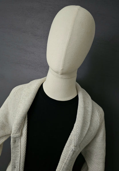 REISS Knitted Waffle Shawl Cardigan in Light Grey