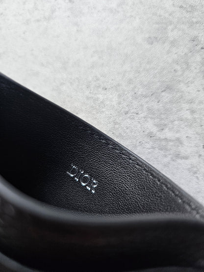 DIOR CD Icon Grained Calfskin Leather Black Card Holder