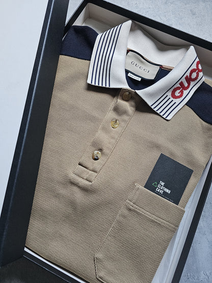 GUCCI Contrast Collar Polo Shirt
