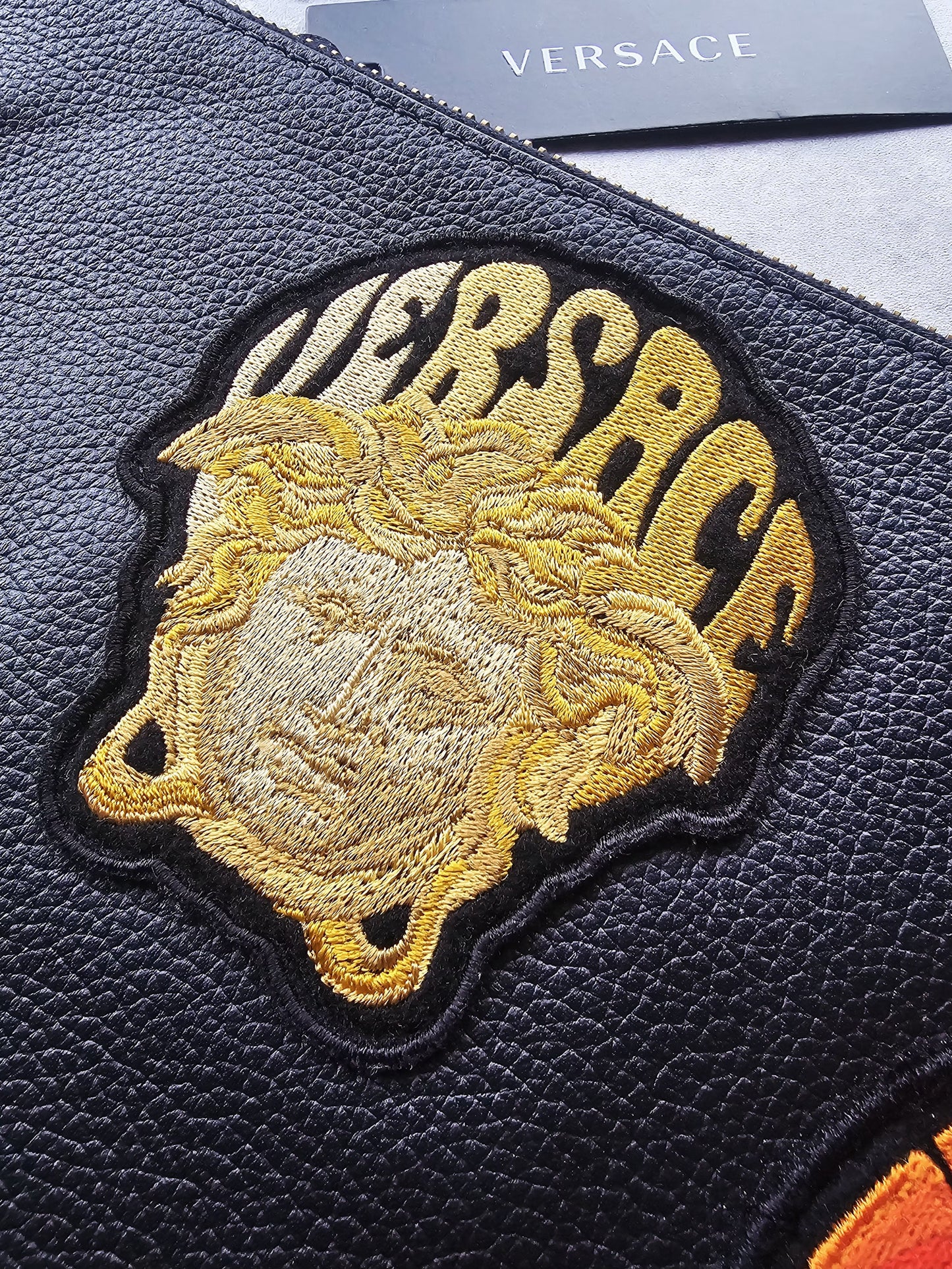 VERSACE Medusa Patch Embellished Zipped Documents Pouch
