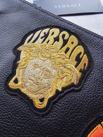 VERSACE Medusa Patch Embellished Zipped Documents Pouch