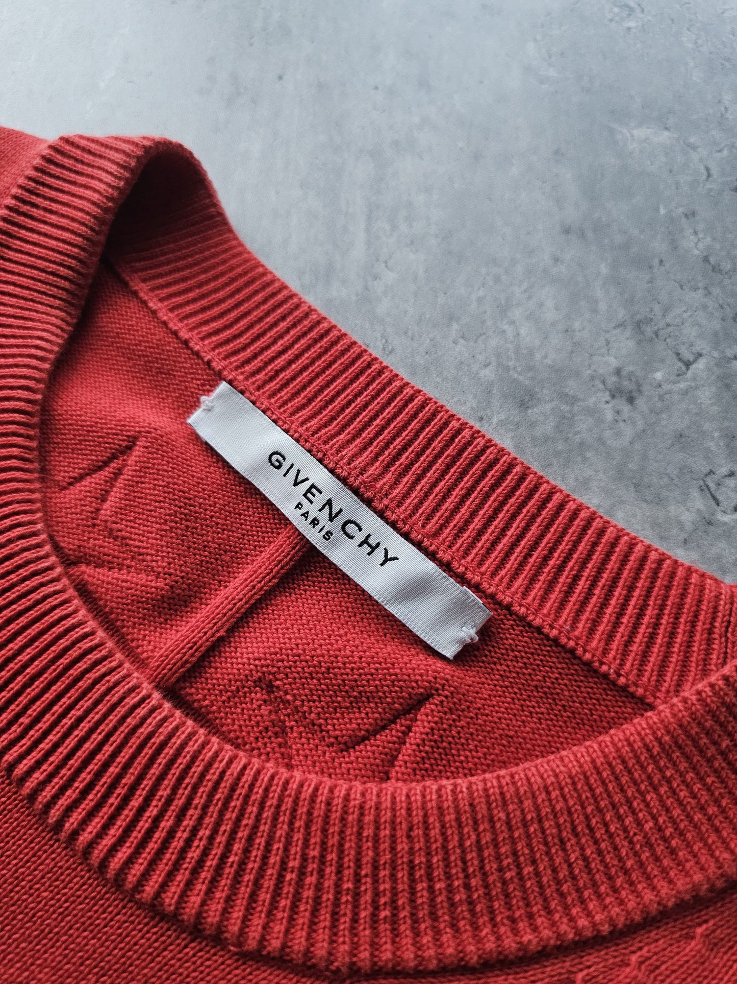 GIVENCHY Star Patches Crewneck Red Sweater