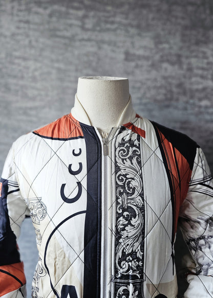 VERSACE Bauhaus Print Baroque Silk Bomber