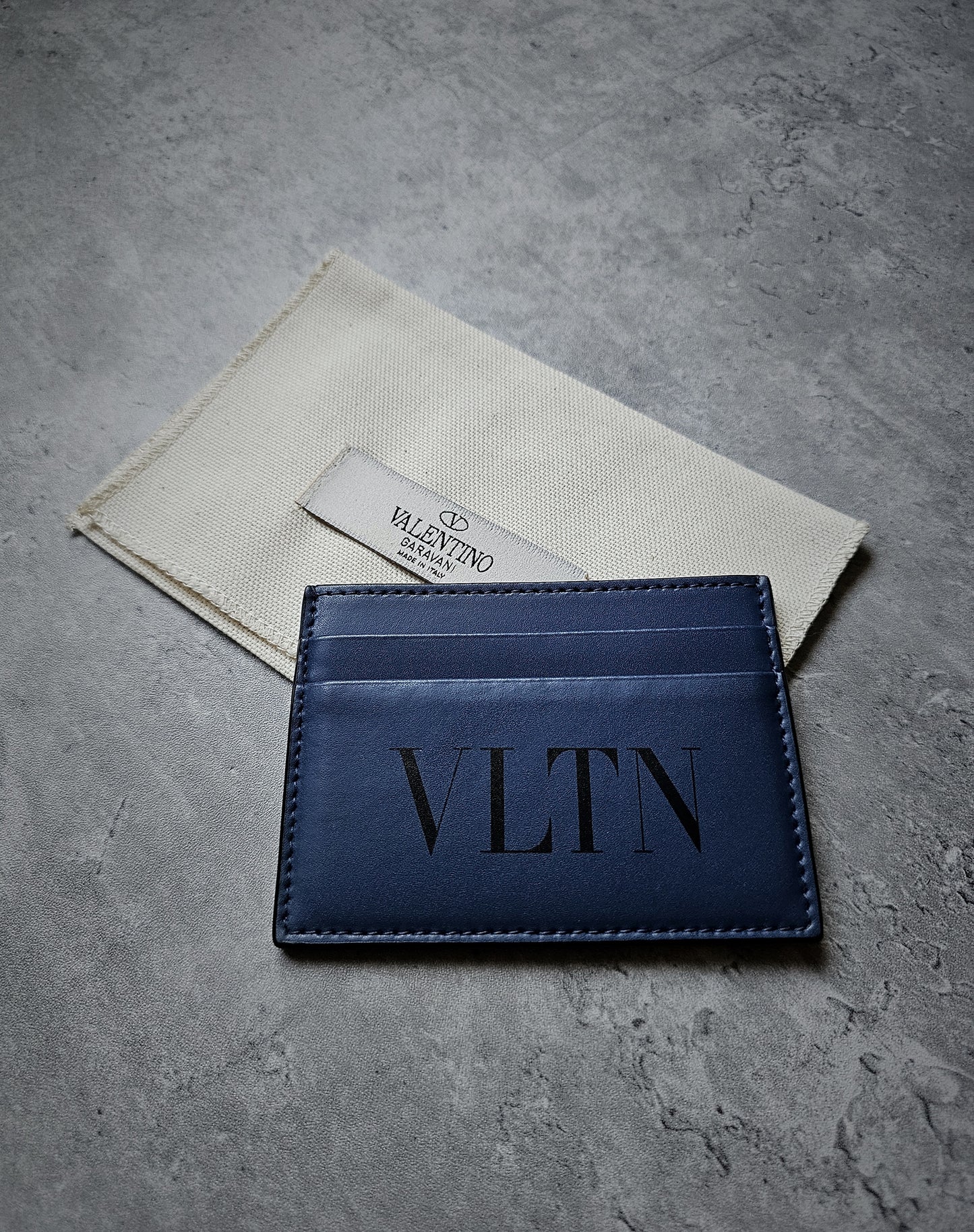 VALENTINO GARAVANI VLTN Limited Navy Embossed Card Holder