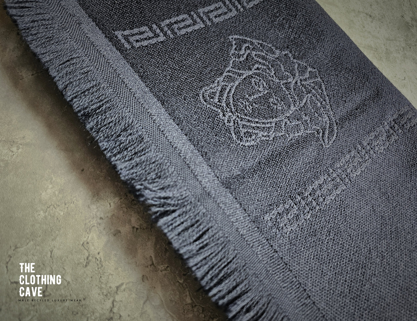VERSACE Intarsia Fine Wool Medusa Scarf