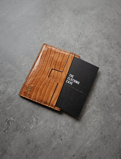 TOM FORD T-Line TF Croc-Embossed Leather Card Holder