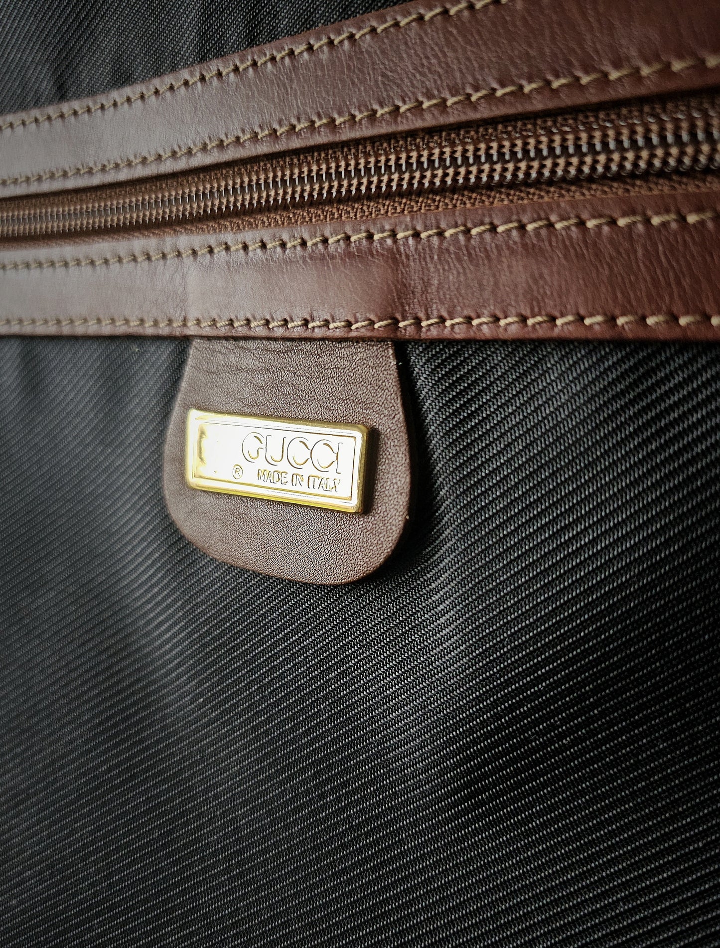GUCCI Vintage GG Monogram Canvas Navy Suitcase