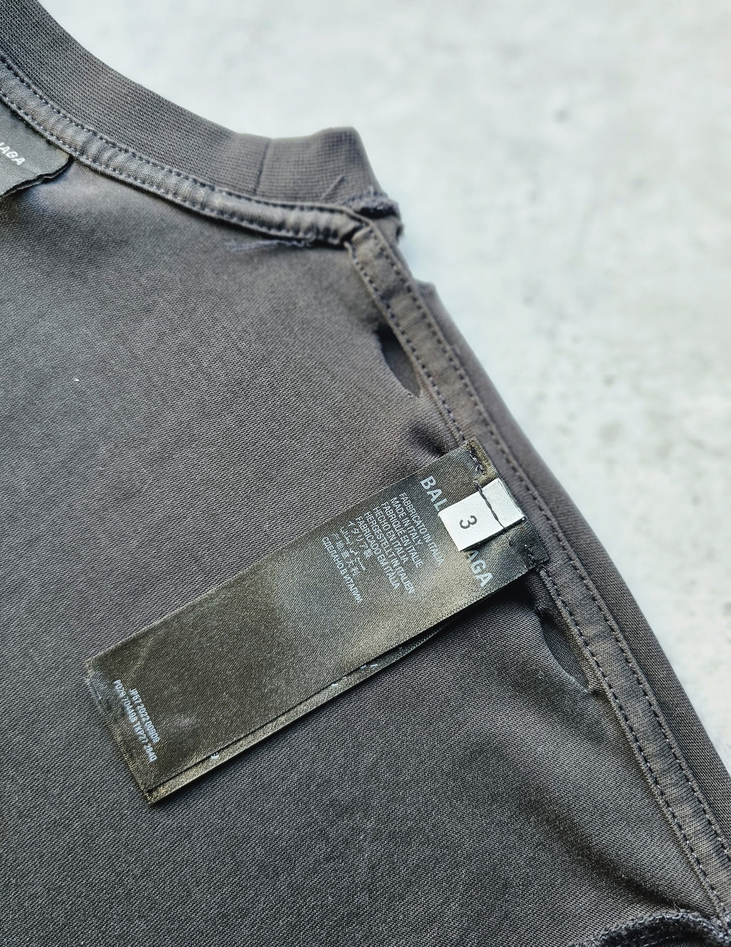 BALENCIAGA Optical Print Distressed Oversized T-Shirt