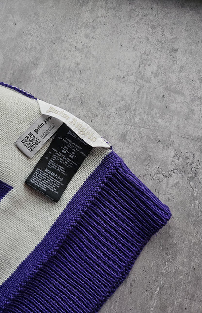 PALM ANGELS Logo Pompom Beanie Violet