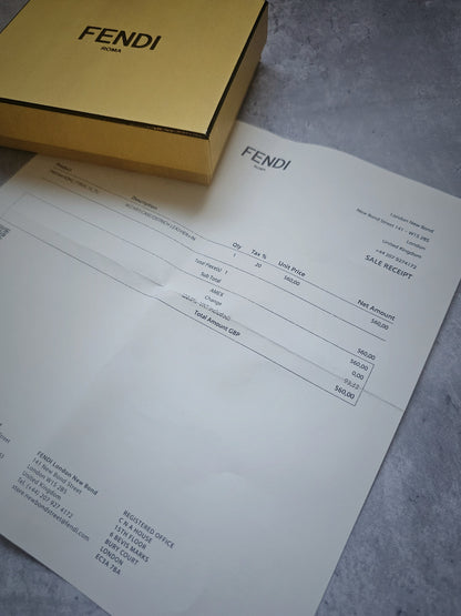 FENDI Green Ostrich Leather Card Holder