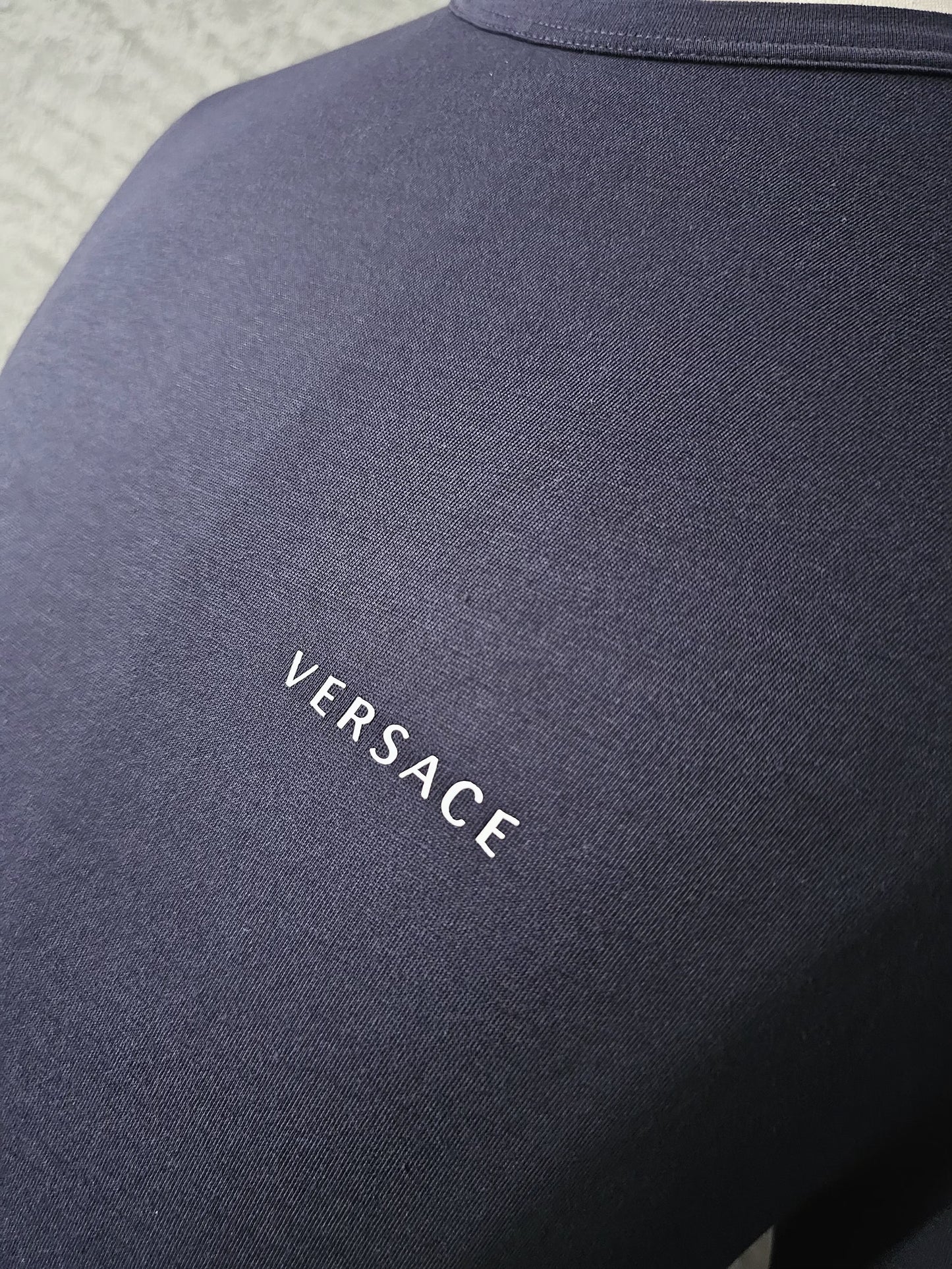 VERSACE Essentials Logo Navy T-Shirt
