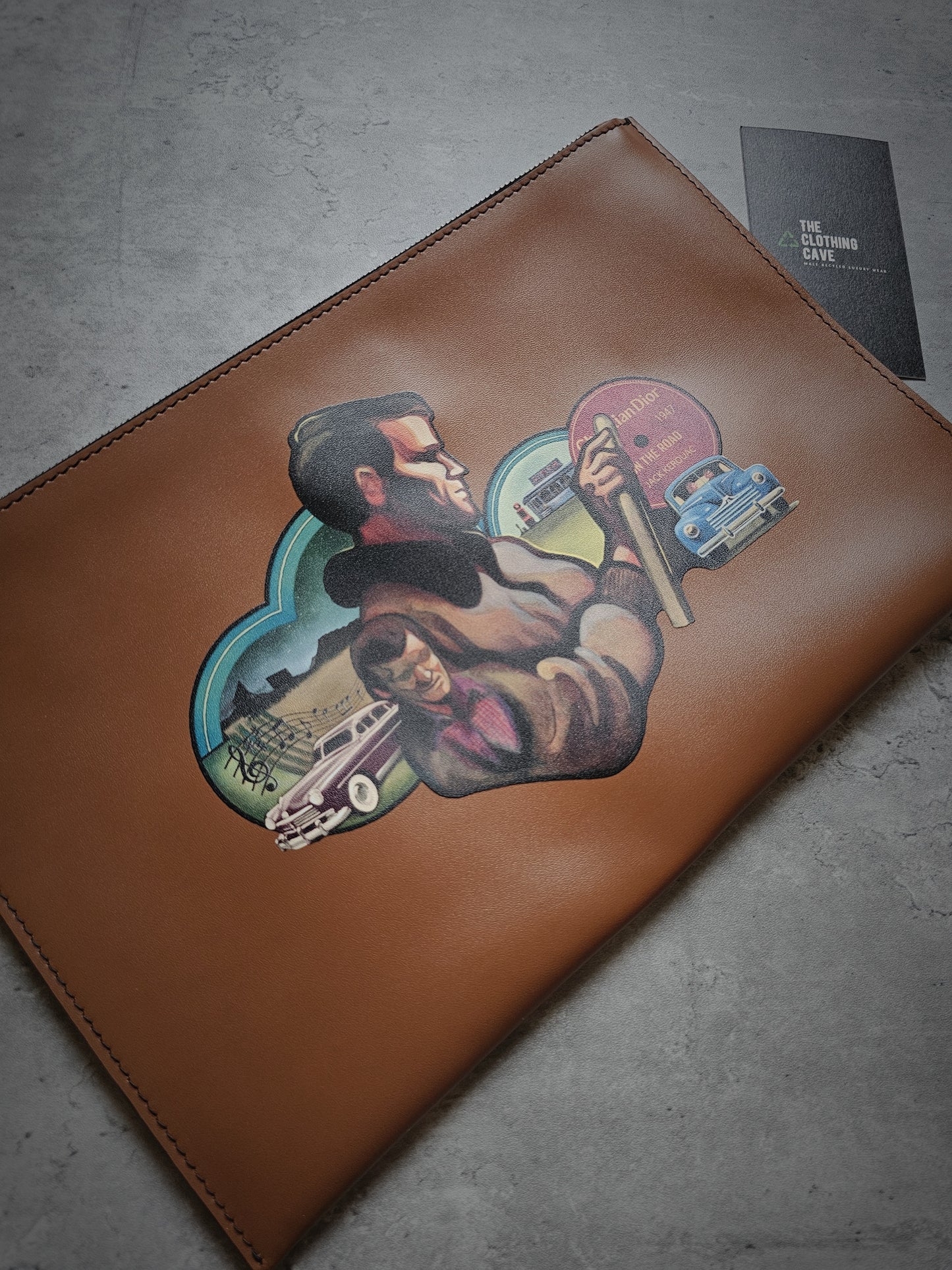DIOR "On The Road" Jack Kerouac Leather Zip Pouch