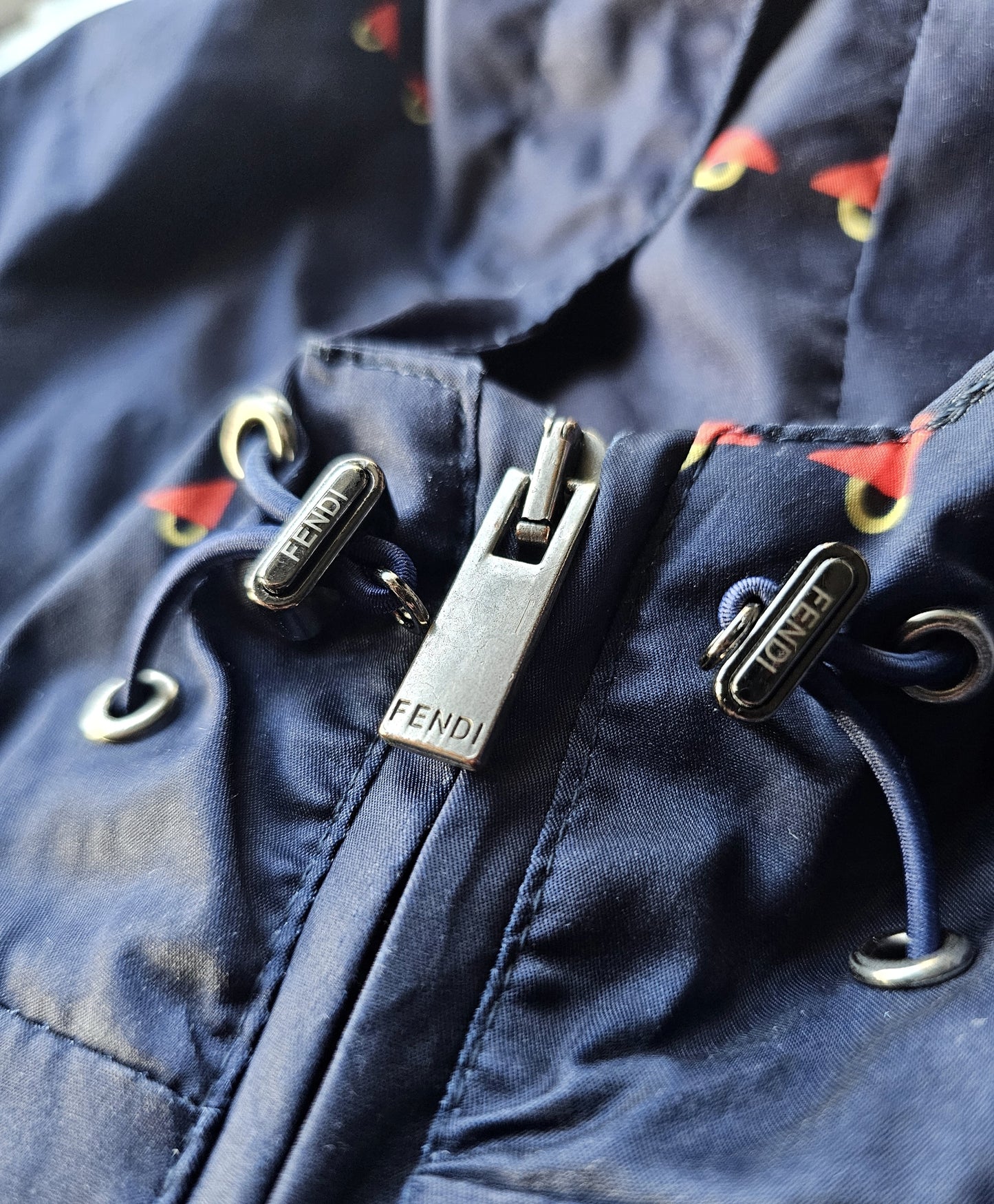 FENDI Retro Monster Eye Monogram Windproof Shell Jacket