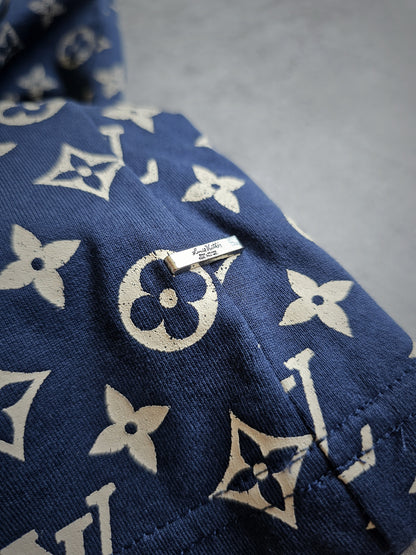 LOUIS VUITTON Gradient Cotton Monogram Navy T-Shirt