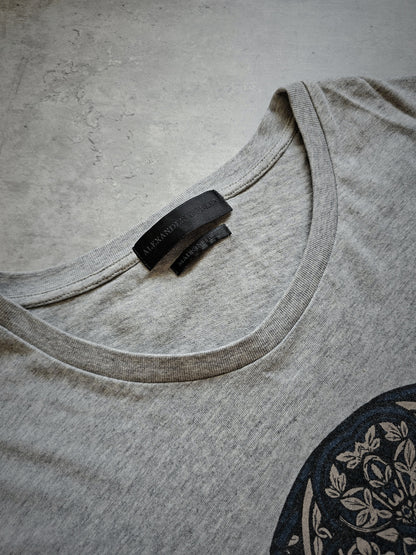 ALEXANDER MCQUEEN Cotton Skull Print Grey T-Shirt