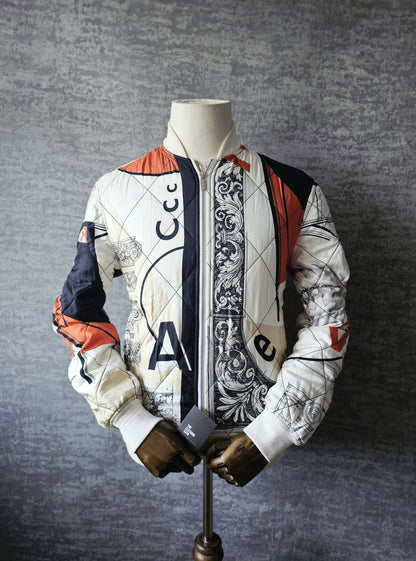 VERSACE Bauhaus Print Baroque Silk Bomber