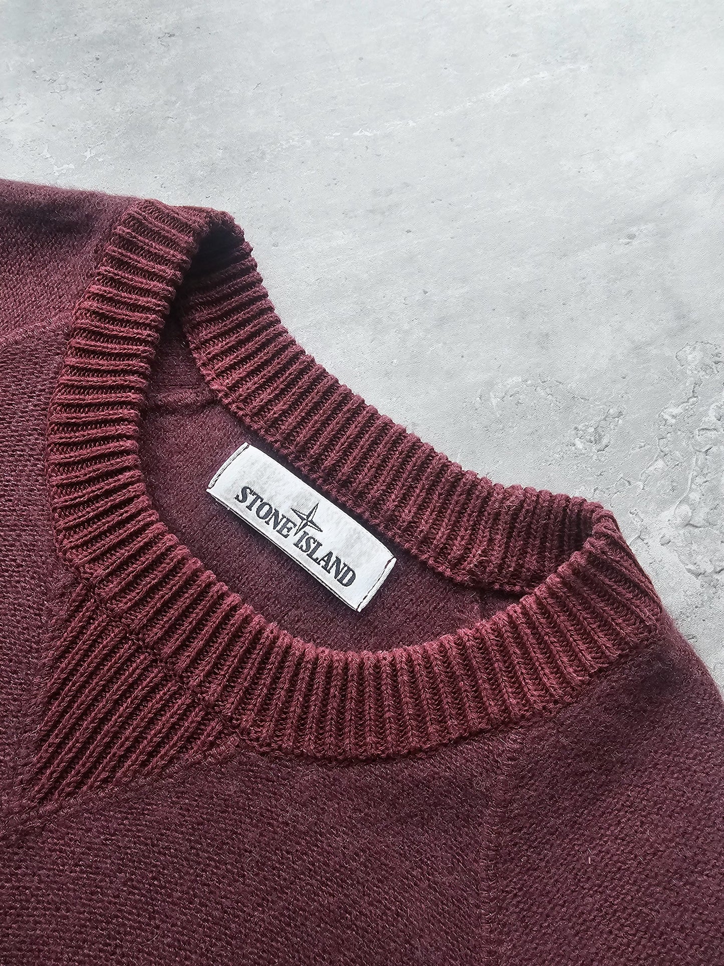 STONE ISLAND Logo Patch Knitted Wool Sweater