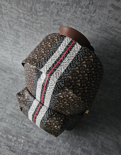 BURBERRY TB E-Canvas Monogram striped backpack