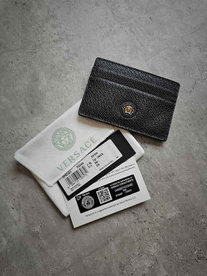 VERSACE Pebble Leather Medusa Icon Card Holder