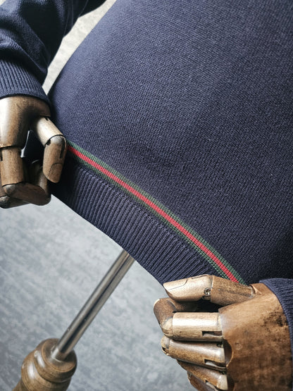 GUCCI Webbed-Hem Fine Knit Polo