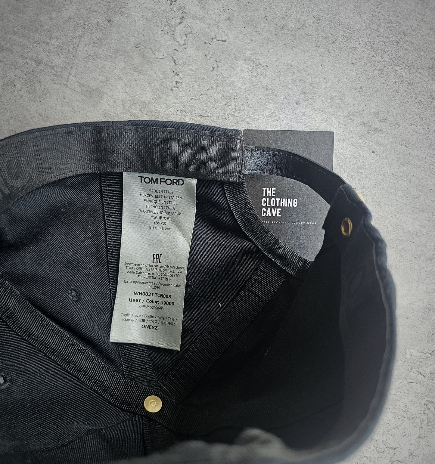 TOM FORD TF Cotton Canvas Navy Baseball Cap