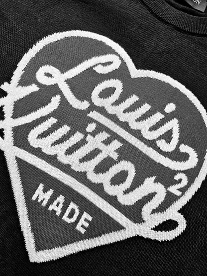 LOUIS VUITTON x NIGO Intarsia Jacquard Heart Crewneck Knit T-Shirt