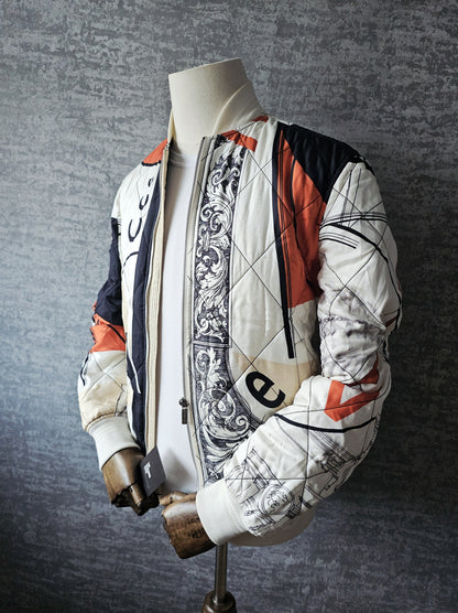 VERSACE Bauhaus Print Baroque Silk Bomber