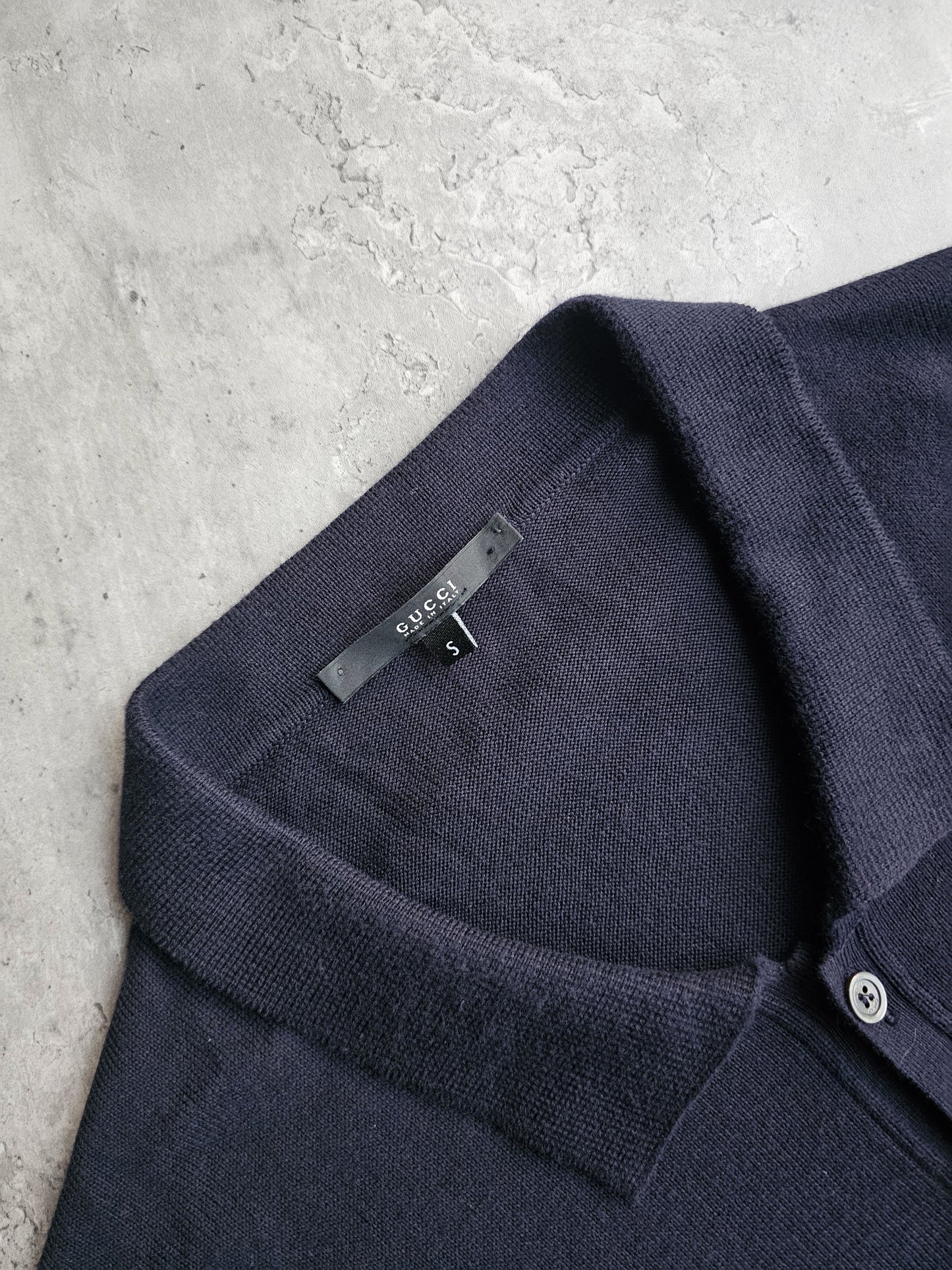 GUCCI Webbed-Hem Fine Knit Polo