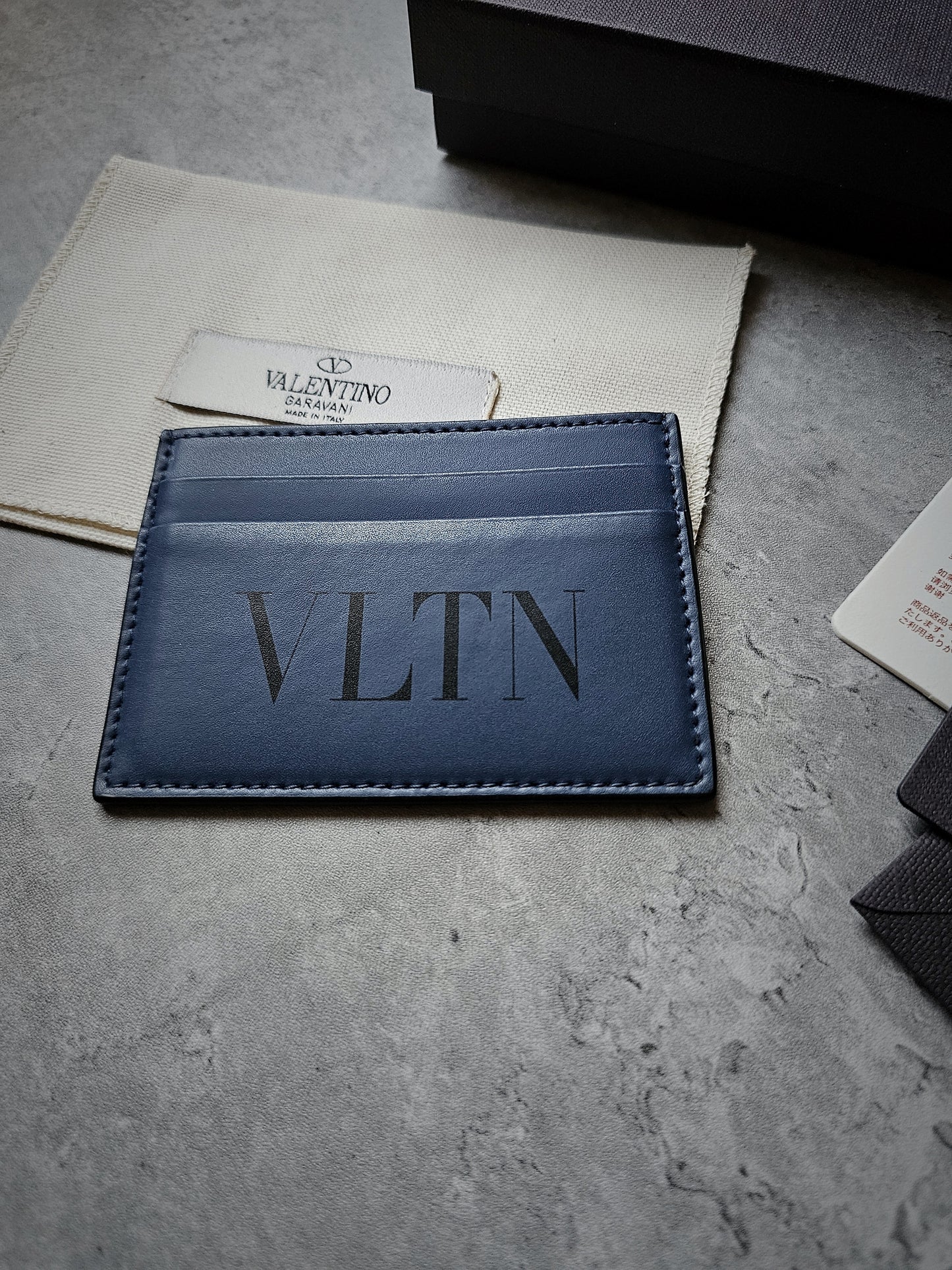 VALENTINO GARAVANI VLTN Limited Navy Embossed Card Holder
