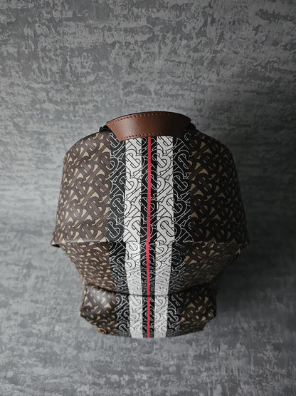BURBERRY TB E-Canvas Monogram striped backpack