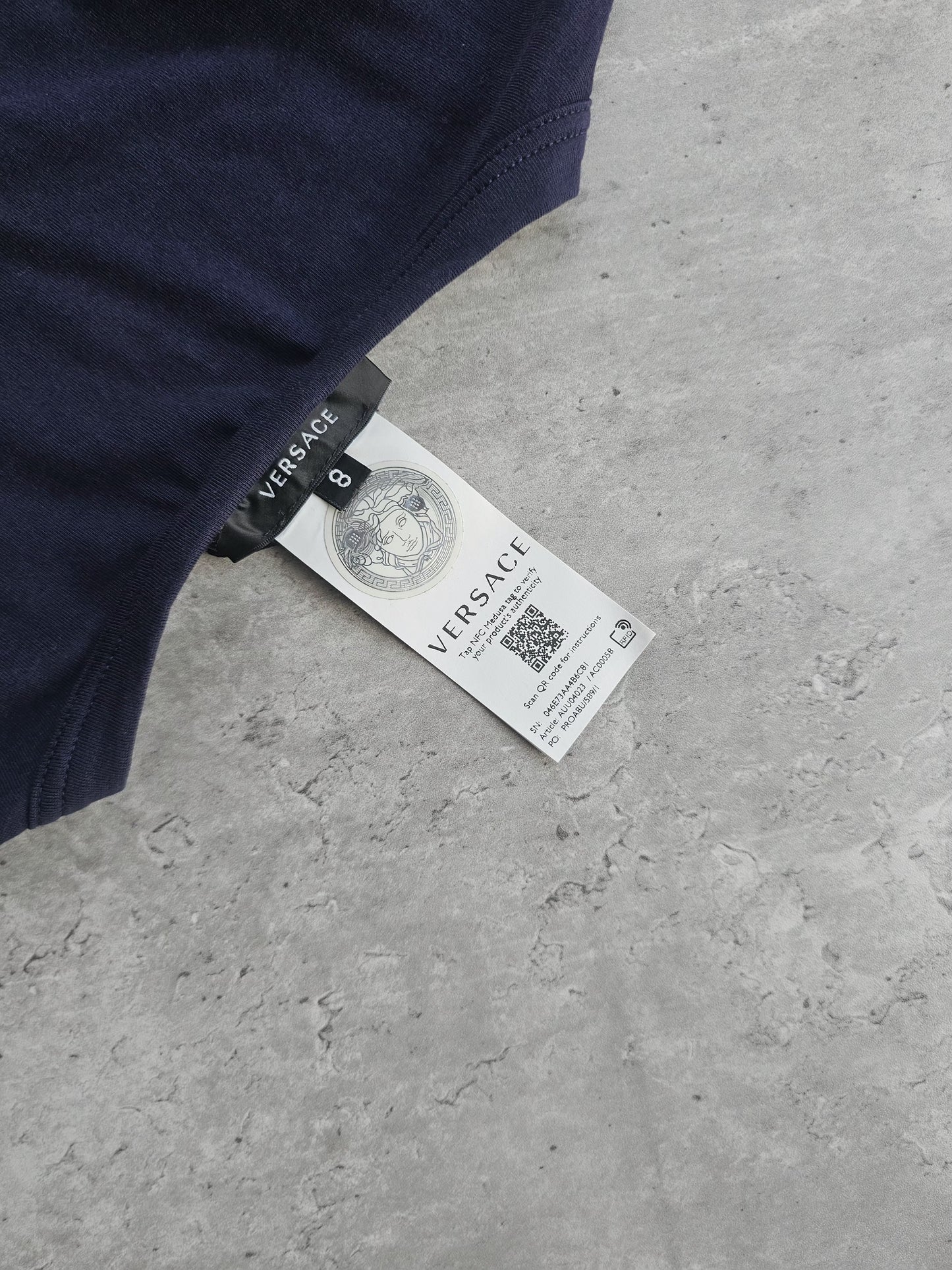 VERSACE Essentials Logo Navy T-Shirt