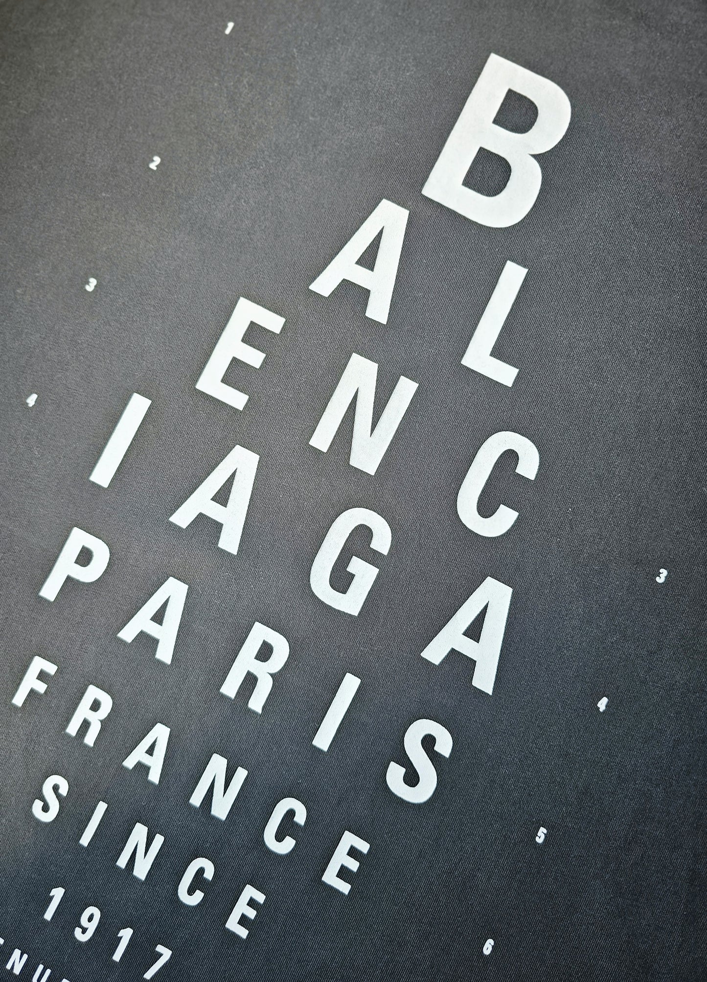 BALENCIAGA Optical Print Distressed Oversized T-Shirt