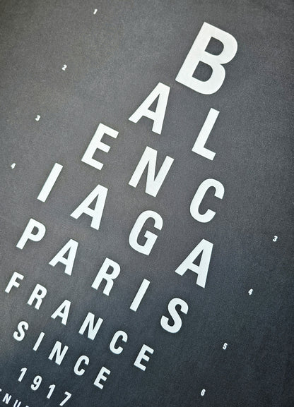 BALENCIAGA Optical Print Distressed Oversized T-Shirt