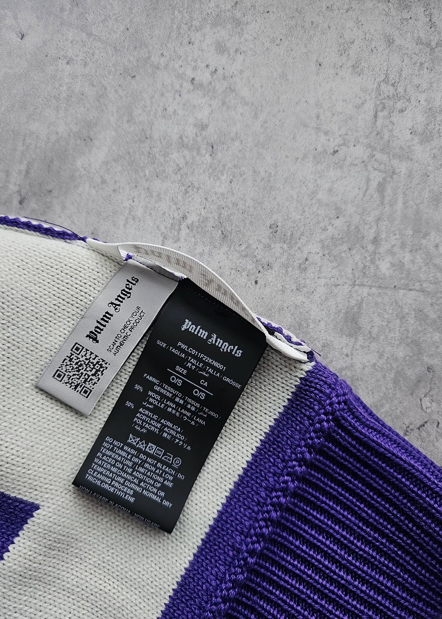 PALM ANGELS Logo Pompom Beanie Violet