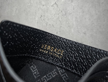 VERSACE Pebble Leather Medusa Icon Card Holder