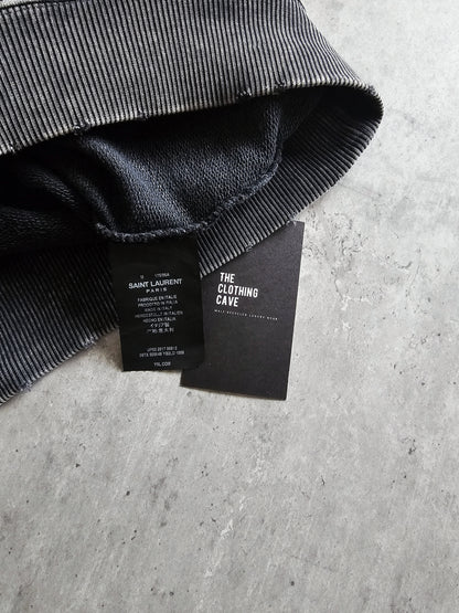 SAINT LAURENT Distressed Washed Cotton Hoodie