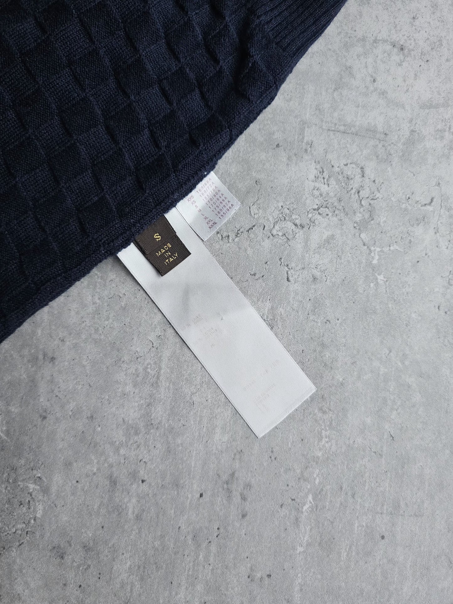 LOUIS VUITTON Damier Crew Knit Sweater in Dark Night Blue