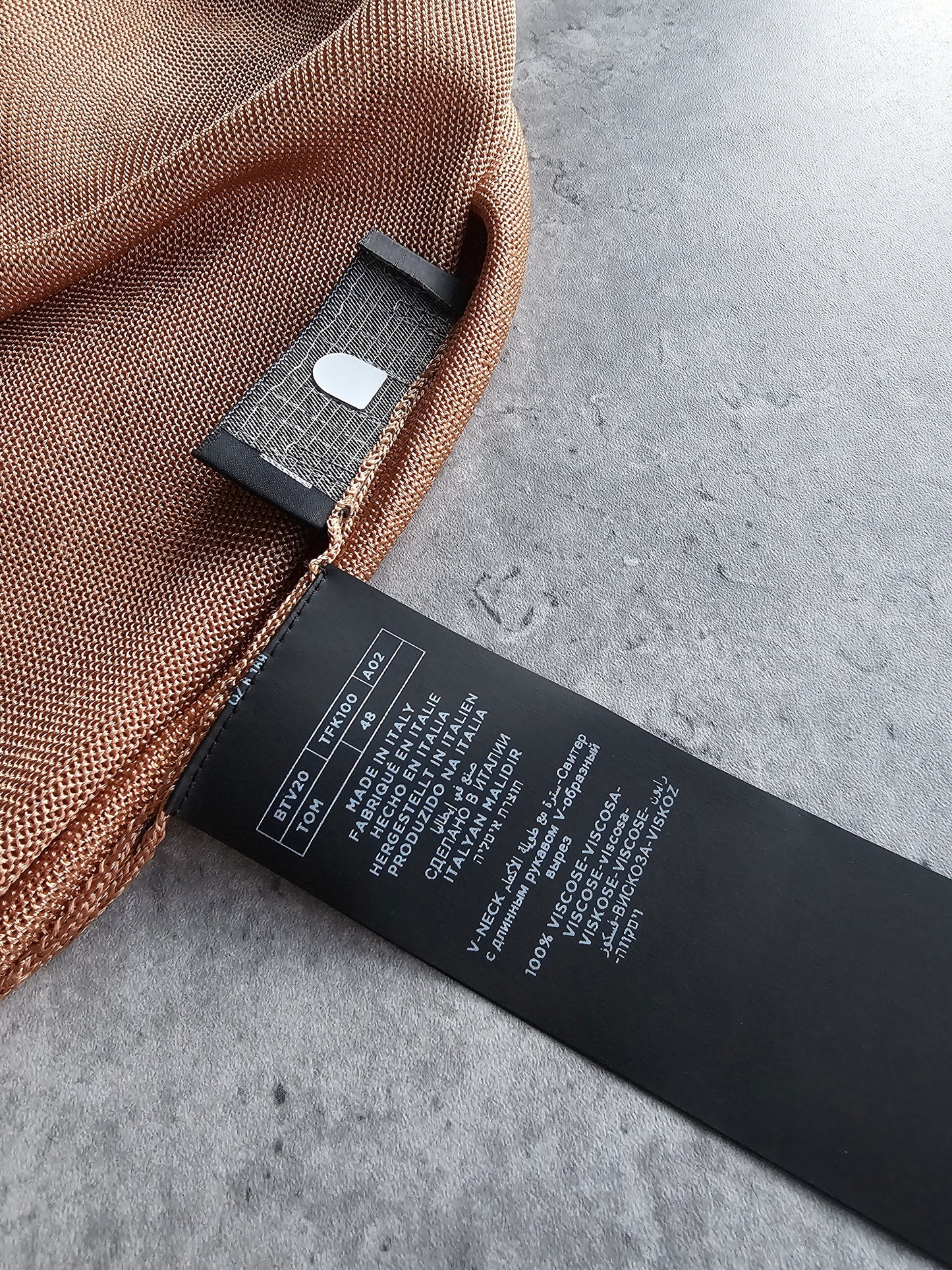 TOM FORD Viscose Salmon V-Neck Sweater