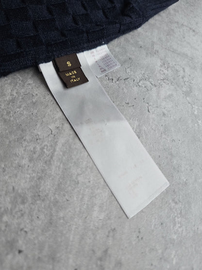 LOUIS VUITTON Damier Crew Knit Sweater in Dark Night Blue