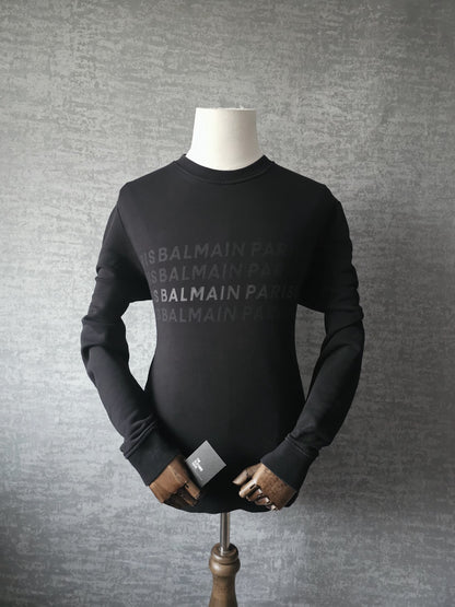 BALMAIN Logo Repeat Cotton Sweatshirt