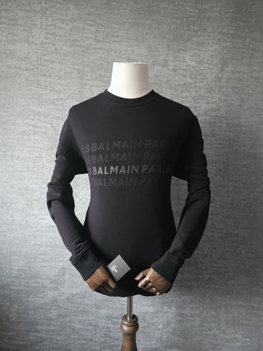 BALMAIN Logo Repeat Cotton Sweatshirt