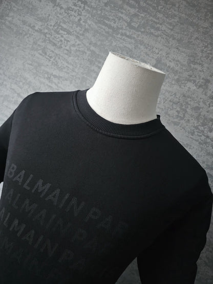BALMAIN Logo Repeat Cotton Sweatshirt