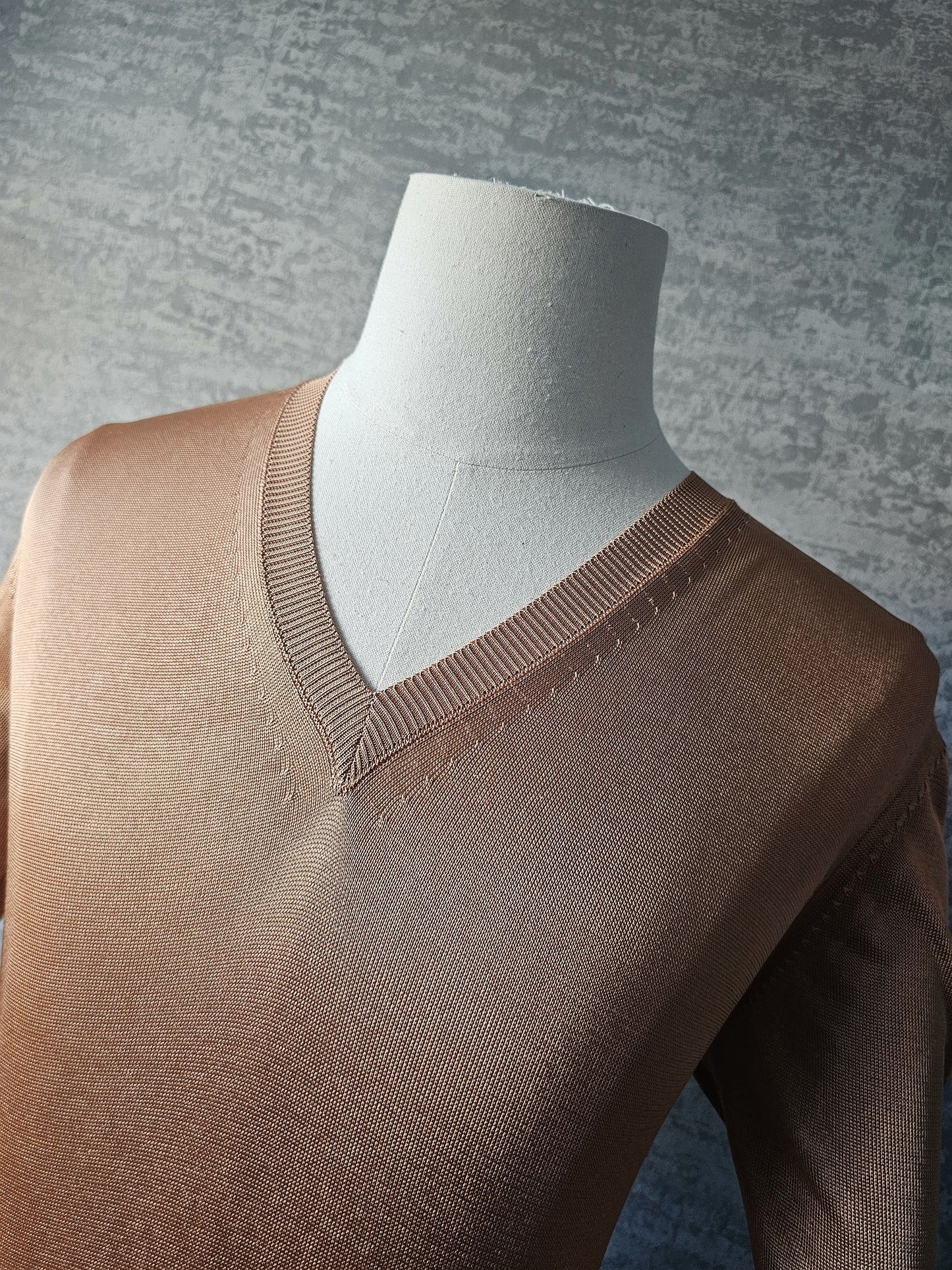 TOM FORD Viscose Salmon V-Neck Sweater