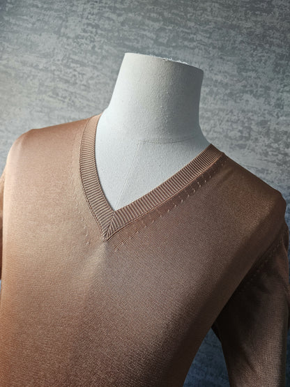 TOM FORD Viscose Salmon V-Neck Sweater