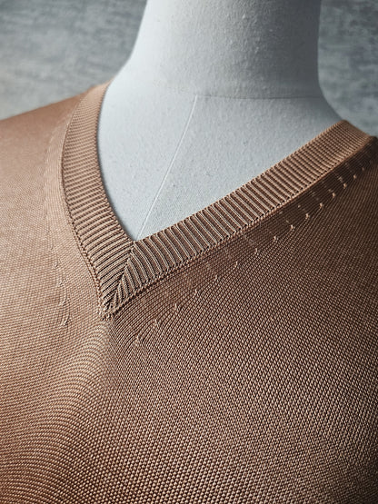 TOM FORD Viscose Salmon V-Neck Sweater