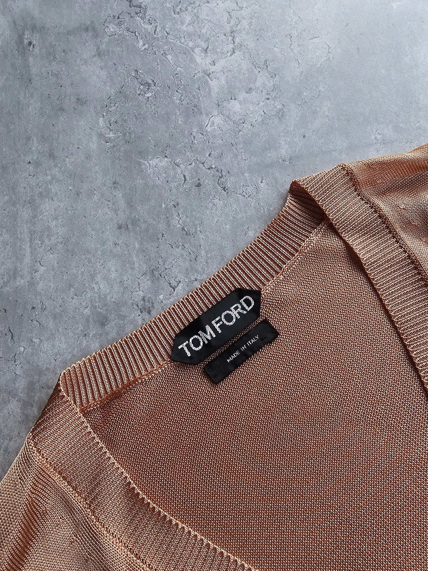 TOM FORD Viscose Salmon V-Neck Sweater