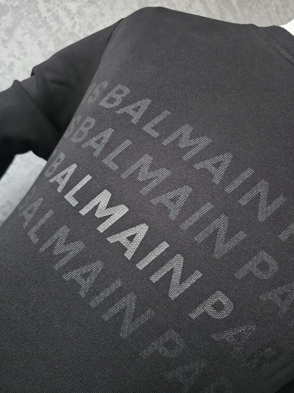 BALMAIN Logo Repeat Cotton Sweatshirt