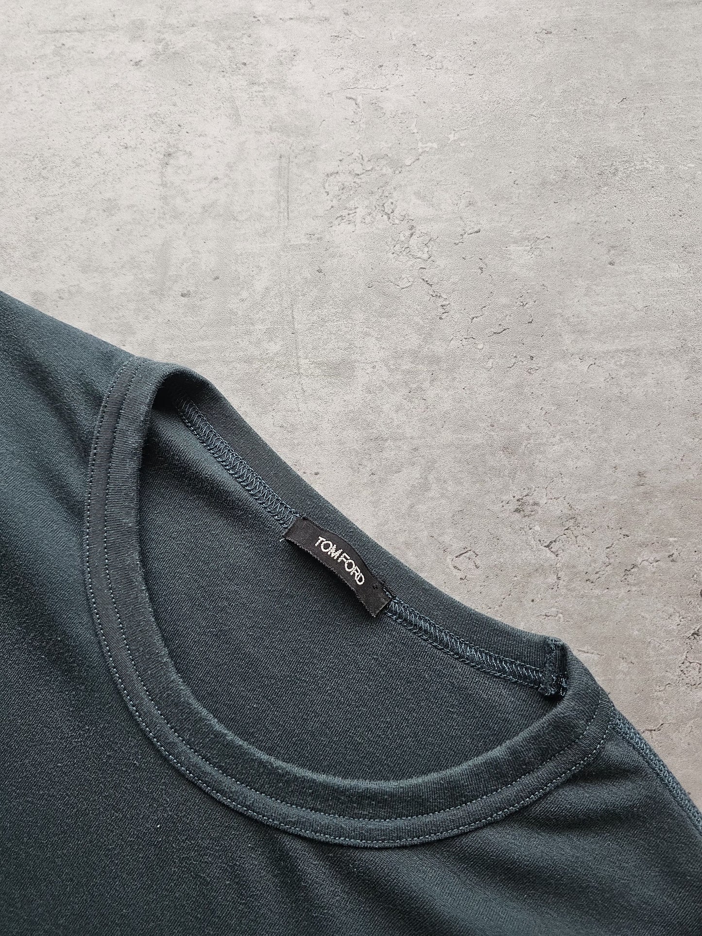 TOM FORD Cotton Crew Neck T-Shirt in Green