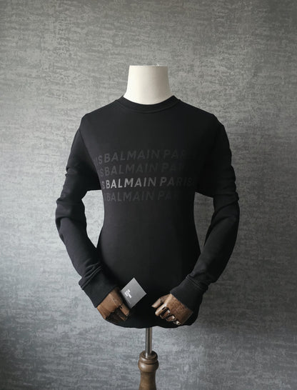 BALMAIN Logo Repeat Cotton Sweatshirt