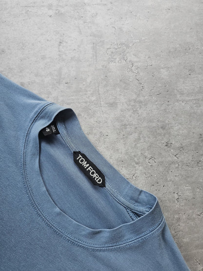 TOM FORD Lyocell and Cotton Blend Blue Jersey T-Shirt